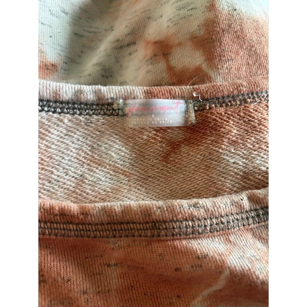Free People Movement Orange Tie Dye Oversized Sweatshirt Top Women’s Size Small